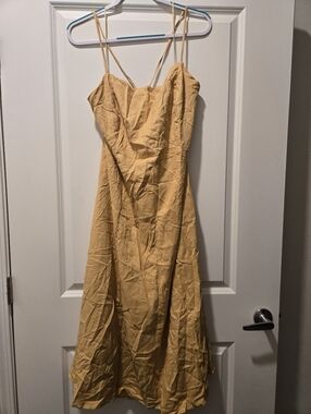 NWT Anthropologie Sunday In Brooklyn Midi Linen Blend Strappy Sundress - Size 1X